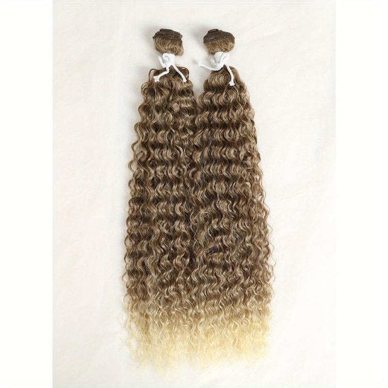 2pcs 55-88cm Long Curly Wavy Hair Extensions Synthetic Crochet Hair for Women
