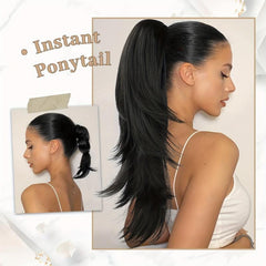 Long Layered Claw Clip Ponytail Extension Natural Wavy Synthetic Hairpiece