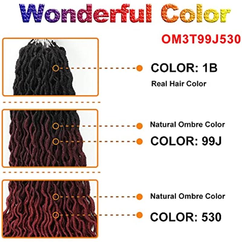 60 96 Cm Ombre Goddess Locs Crochet Hair Extensions Synthetic Hair For Women