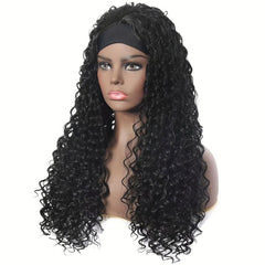 Headband Wig Long Deep Curly Synthetic Wig Heat Resistant