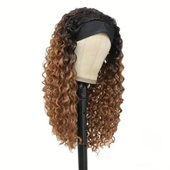 Headband Wig Long Deep Curly Synthetic Wig Heat Resistant