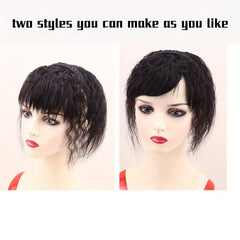 Synthetic Headband with Full Fringe Bangs & Curly Wave Hairpiece