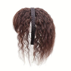 Synthetic Headband with Full Fringe Bangs & Curly Wave Hairpiece