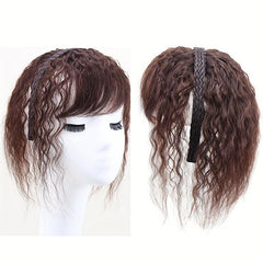 Synthetic Headband with Full Fringe Bangs & Curly Wave Hairpiece