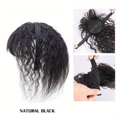 Synthetic Headband with Full Fringe Bangs & Curly Wave Hairpiece