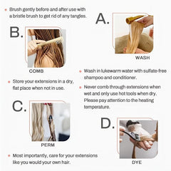 Long Straight Human Hair Extensions Soft & Natural 120g
