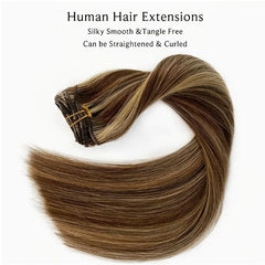 Long Straight Human Hair Extensions Soft & Natural 120g