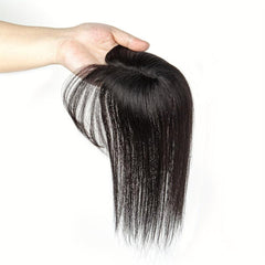 Natural Looking Clip In Human Hair Topper with Bangs for Women