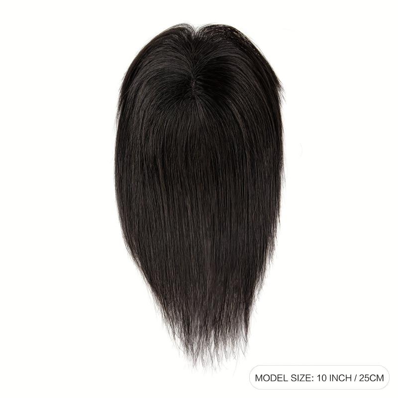 Natural Looking Clip In Human Hair Topper with Bangs for Women