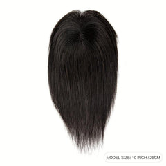 Natural Looking Clip In Human Hair Topper with Bangs for Women