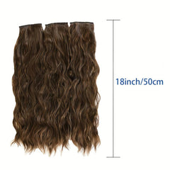 3pcs Long Wavy Hair Pieces Synthetic Clip In Extensions Natural Look