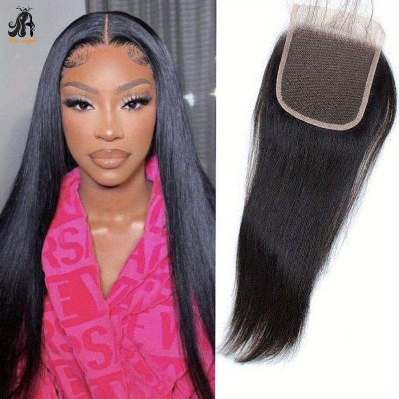 Long Straight Hair Wig 4x4 Transparent Lace Closure Wig