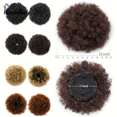 25cm Afro Puff Drawstring Ponytail Extensions Synthetic Hair Bun Women Girls