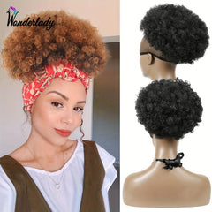 25cm Afro Puff Drawstring Ponytail Extensions Synthetic Hair Bun Women Girls