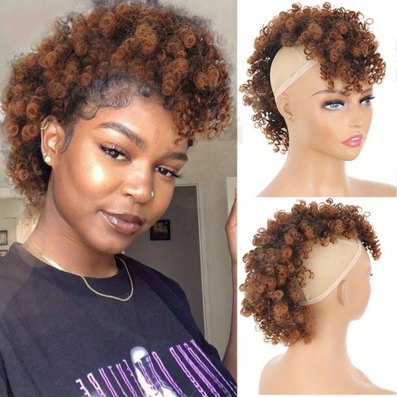 Kinky Curly Hair Bun Ponytail Extension Clip In Hair Extensions