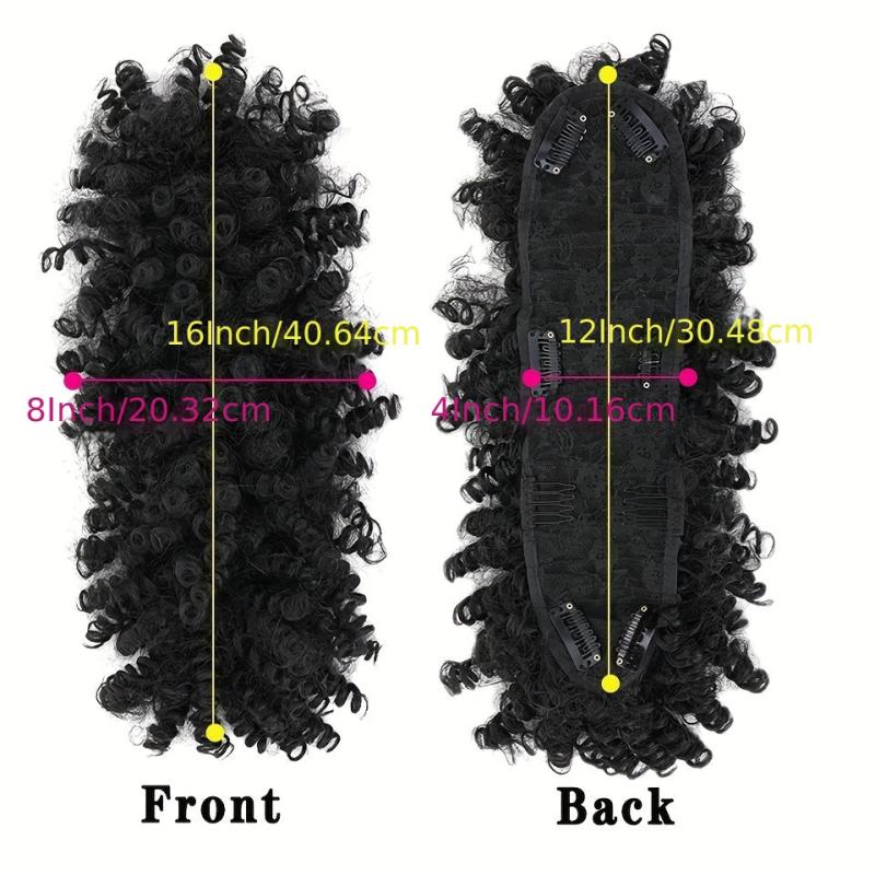 Kinky Curly Hair Bun Ponytail Extension Clip In Hair Extensions