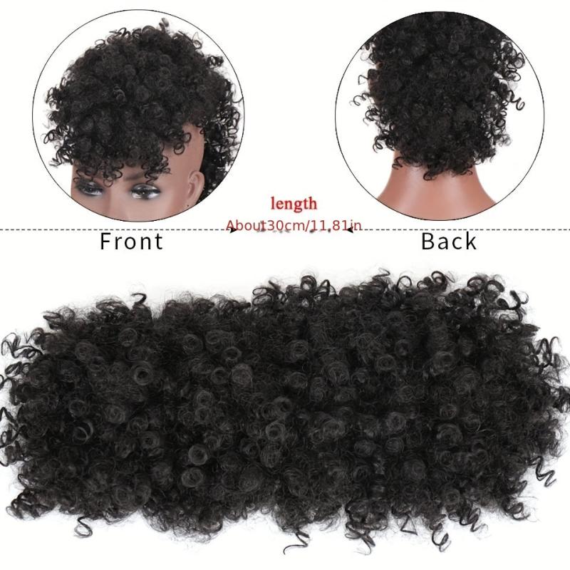 Kinky Curly Hair Bun Ponytail Extension Clip In Hair Extensions