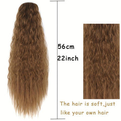 55 88 Cm Long Corn Wave Ponytail Extensions Synthetic Hairpiece Natural Looking