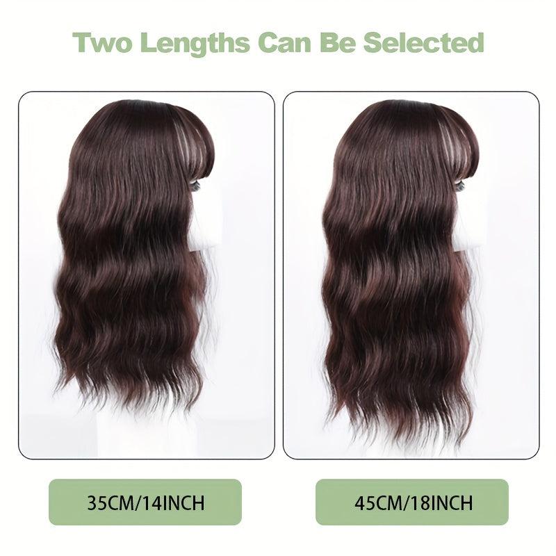 Water Wave Hair Piece with Bangs 3 Clip Synthetic Hair Extension