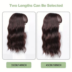 Water Wave Hair Piece with Bangs 3 Clip Synthetic Hair Extension