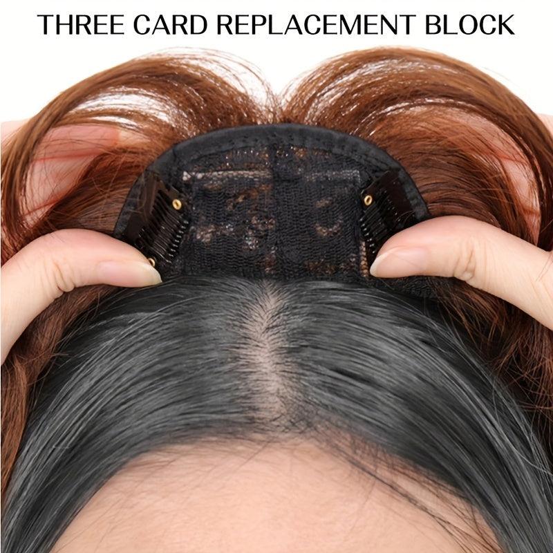 Water Wave Hair Piece with Bangs 3 Clip Synthetic Hair Extension