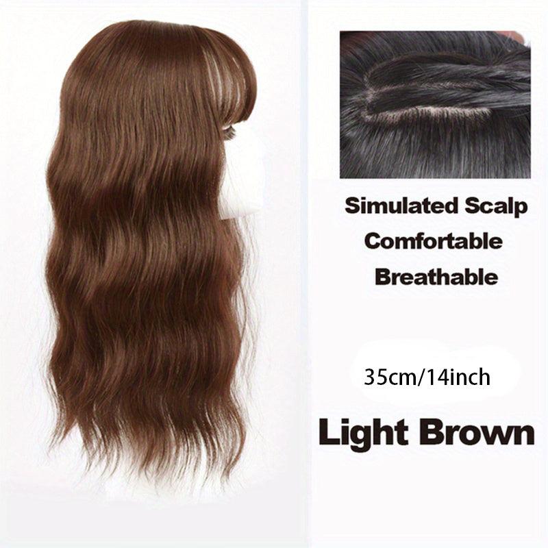 Water Wave Hair Piece with Bangs 3 Clip Synthetic Hair Extension