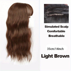 Water Wave Hair Piece with Bangs 3 Clip Synthetic Hair Extension