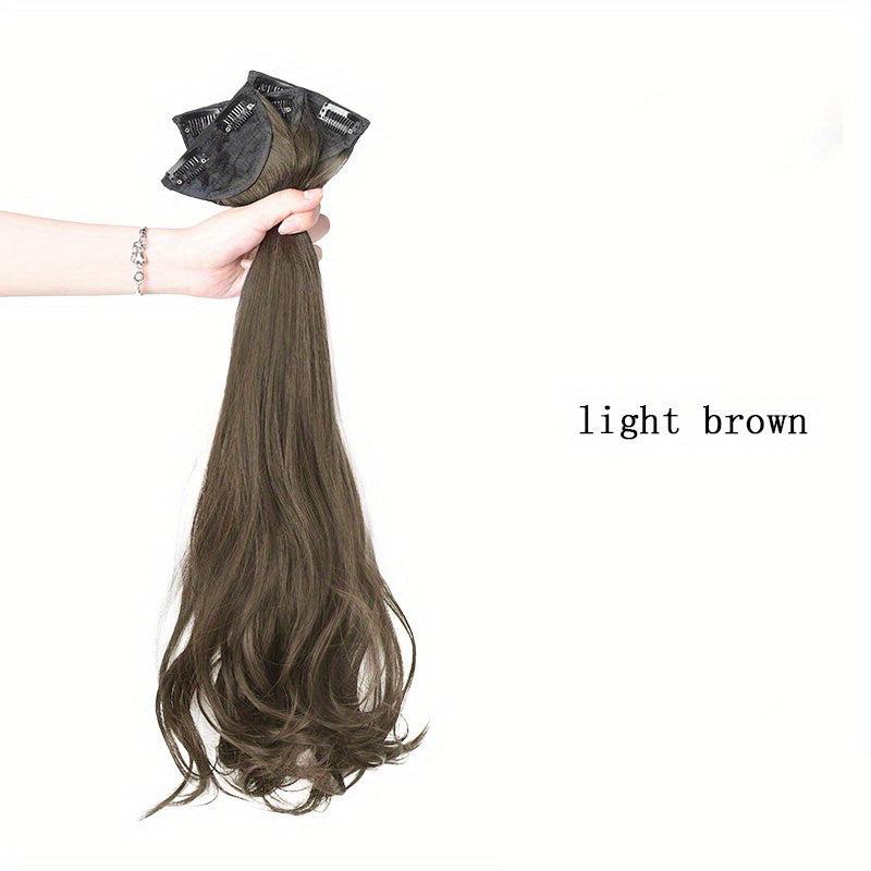 72 Cm Deep Wave Hair Extensions Clip In Double Weft Synthetic Hair Pieces