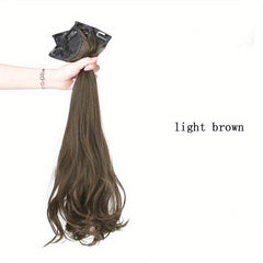 72 Cm Deep Wave Hair Extensions Clip In Double Weft Synthetic Hair Pieces