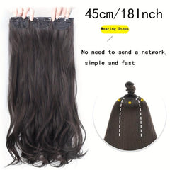 72 Cm Deep Wave Hair Extensions Clip In Double Weft Synthetic Hair Pieces