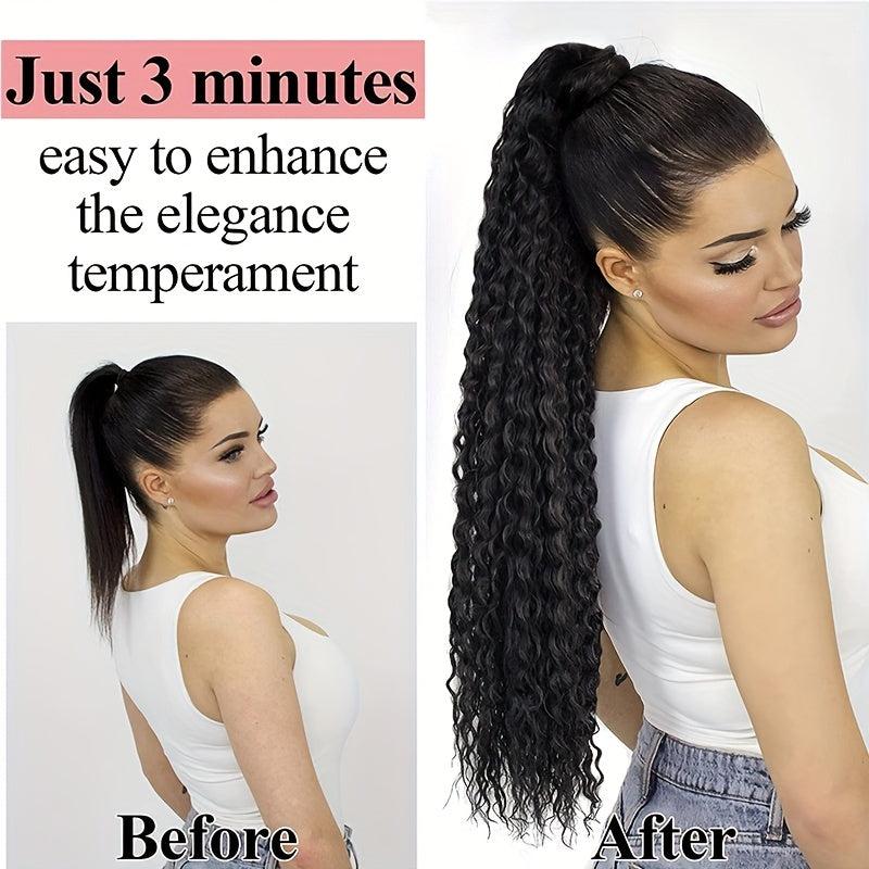 76 2 cm Afro Curly Drawstring Ponytail Heat Resistant Fiber Synthetic Soft