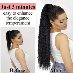 76 2 cm Afro Curly Drawstring Ponytail Heat Resistant Fiber Synthetic Soft