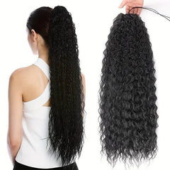 76 2 cm Afro Curly Drawstring Ponytail Heat Resistant Fiber Synthetic Soft