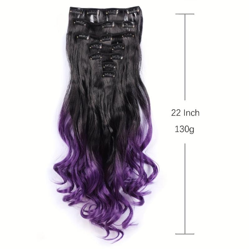 55 88 Cm Ombre Curly Wavy Hair Extensions Body Wave Hairpiece