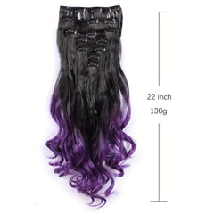 55 88 Cm Ombre Curly Wavy Hair Extensions Body Wave Hairpiece