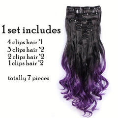 55 88 Cm Ombre Curly Wavy Hair Extensions Body Wave Hairpiece