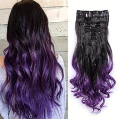 55 88 Cm Ombre Curly Wavy Hair Extensions Body Wave Hairpiece