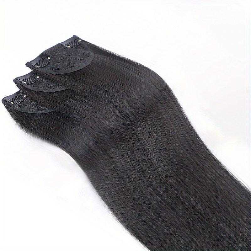 3pcs Clip In Straight Hair Extensions Synthetic Fiber Hair Extension