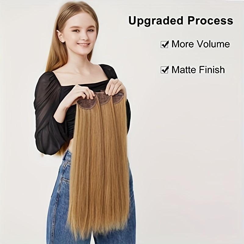 3pcs Clip In Straight Hair Extensions Synthetic Fiber Hair Extension