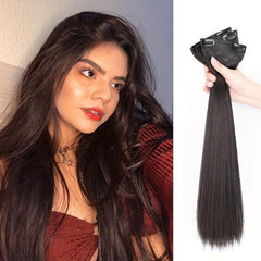 3pcs Clip In Straight Hair Extensions Synthetic Fiber Hair Extension