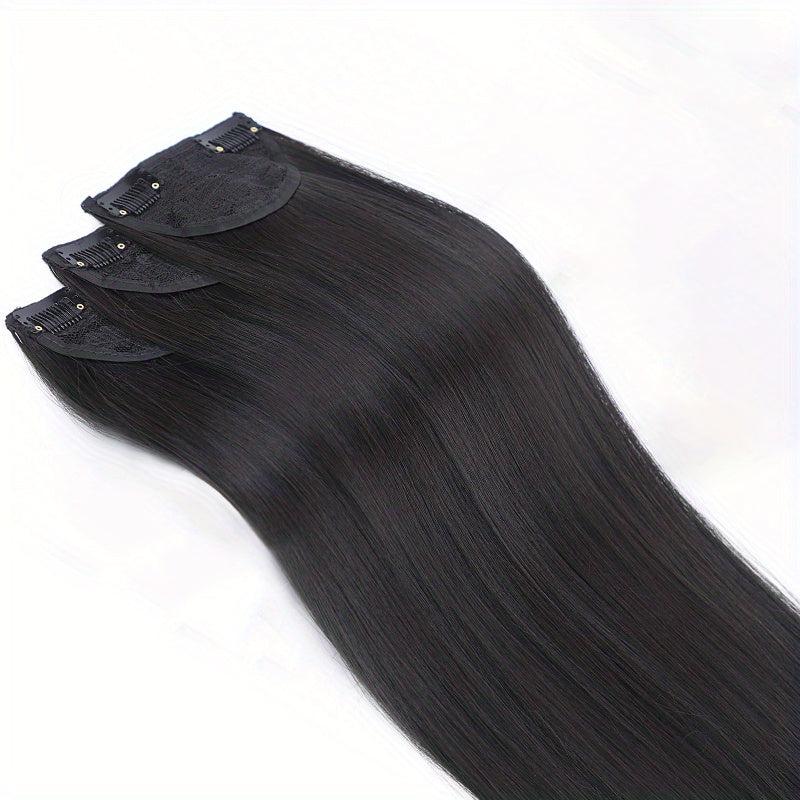 3pcs Clip In Straight Hair Extensions Synthetic Fiber Hair Extension