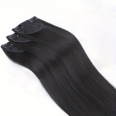 3pcs Clip In Straight Hair Extensions Synthetic Fiber Hair Extension