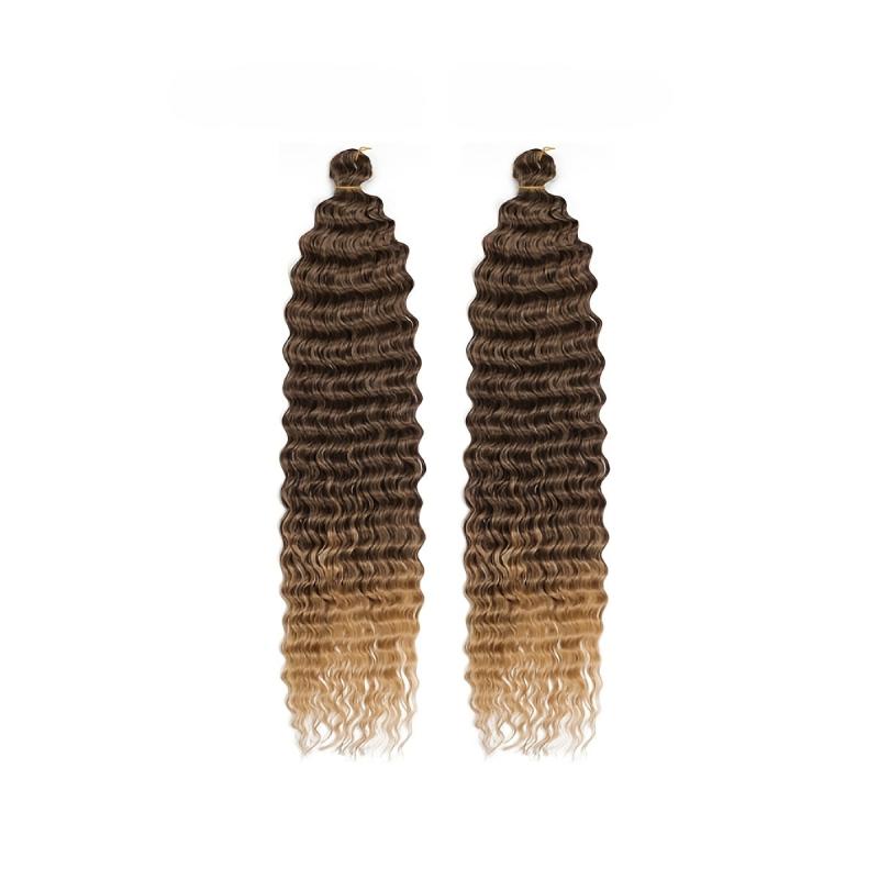 2 Packs Curly Crochet Hair Water Wave Braiding Hair Synthetic Deep Twist