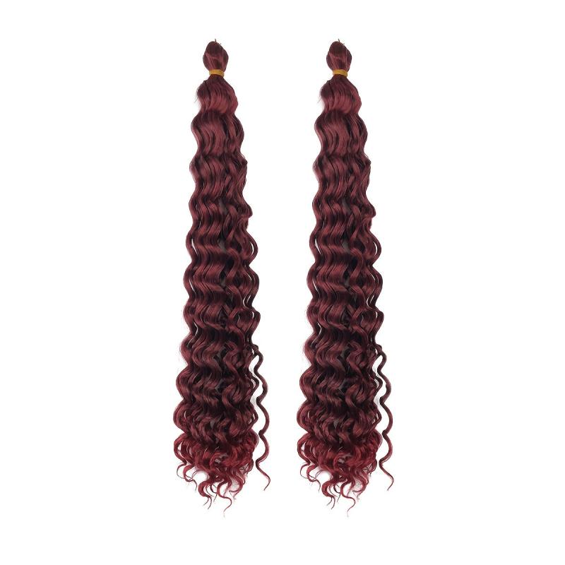 2 Packs Curly Crochet Hair Water Wave Braiding Hair Synthetic Deep Twist