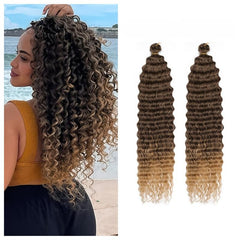2 Packs Curly Crochet Hair Water Wave Braiding Hair Synthetic Deep Twist