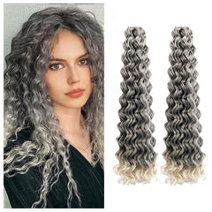 2 Packs Curly Crochet Hair Water Wave Braiding Hair Synthetic Deep Twist