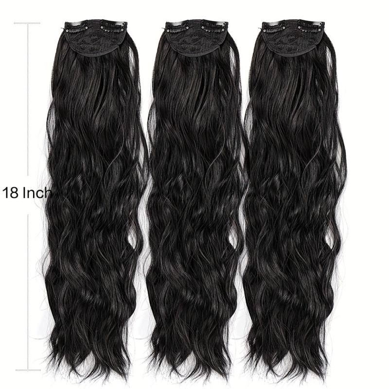 Long Curly Wavy Clip In Hair Extensions Set for Women