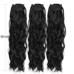 Long Curly Wavy Clip In Hair Extensions Set for Women