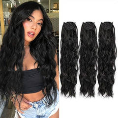 Long Curly Wavy Clip In Hair Extensions Set for Women