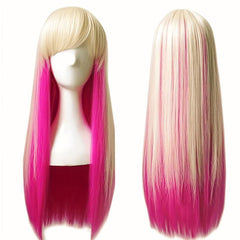 30 Inch Diagonal Bangs Synthetic Fiber Wig for Women's Dressing Up